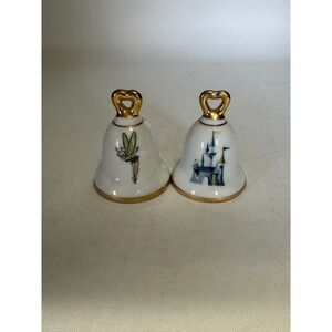 Vintage 1960s Disneyland Tinker Bell & Castle Salt and Pepper Shakers - Japan